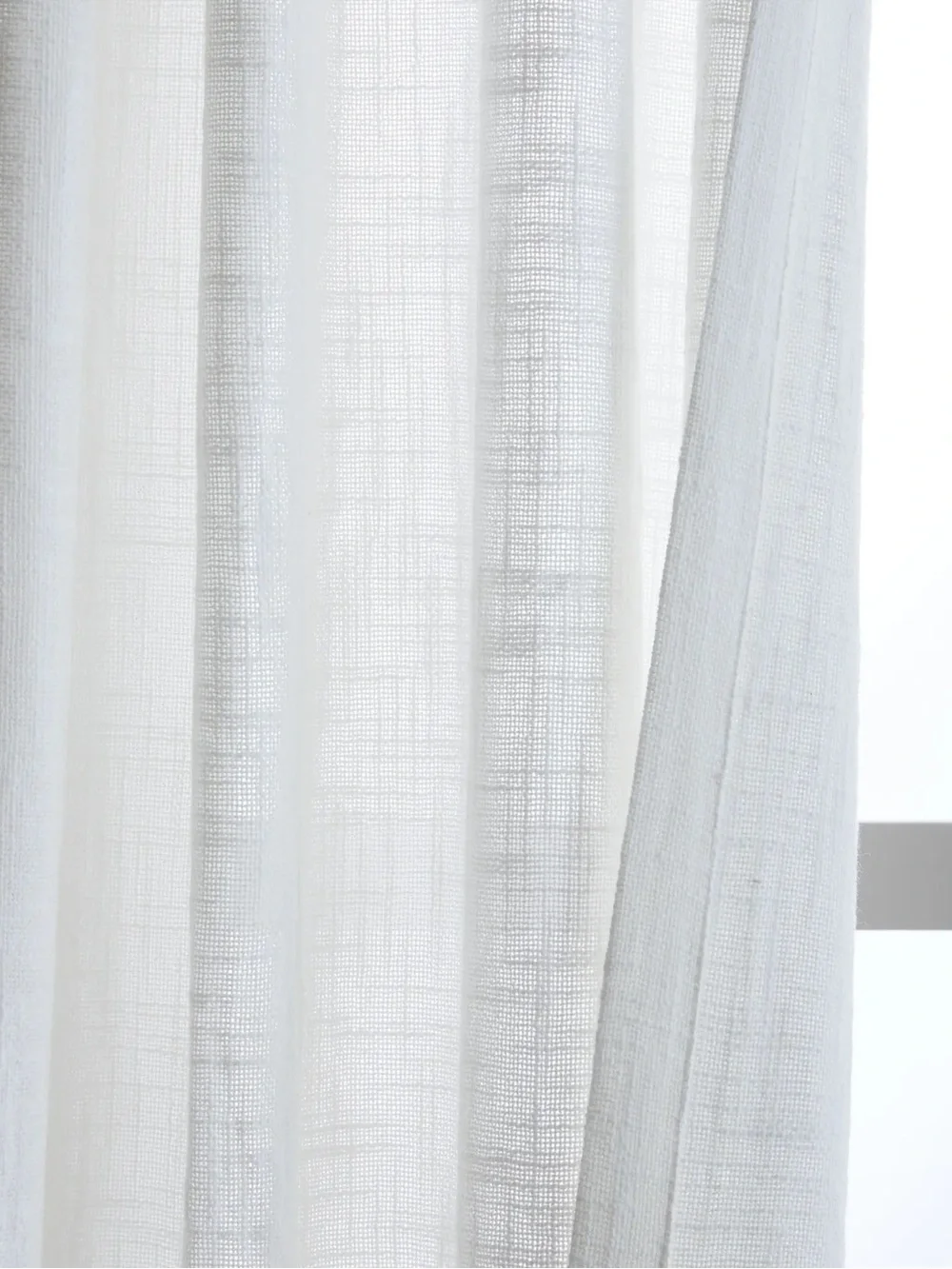 QUINCE Set Of 2 48x108 Cotton Sheer Curtains White 9735